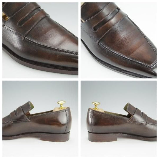 ★(仏)ベルルッティ SIZE 5【モデル定価￥291,500-★アンディ/ANDY】ヴェネチアレザー/コインローファー/濃茶/メンズ/Berluti★g461
