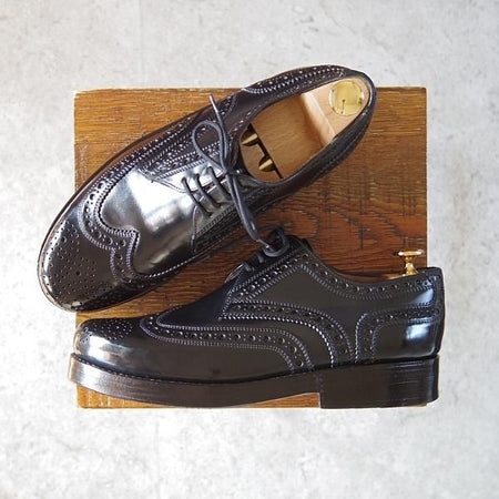 極美品★(独)ハインリッヒ・ディンケラッカー SIZE 6.5【現行定価￥193,600-★コードバン仕様/RIO/リオ】黒/Heinrich Dinkelacker★g464