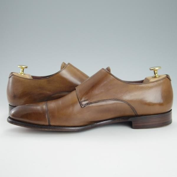 極上★(英)チーニー 9.5F【(英)Herring Shoes別注★ATTLEE/11028ラスト】ダブルモンク/カーフ/茶/メンズ/CHEANEY★g465