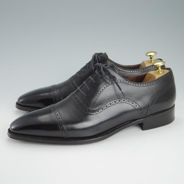 ★(仏)Corthay/コルテ SIZE 10(UK9程度)【定価￥225,500-★BUCY/クォーターブローグ】黒/カーフ/メンズ★g468