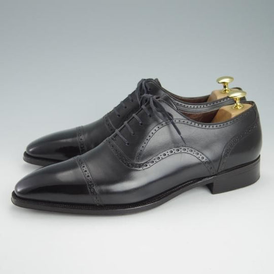 ★(仏)Corthay/コルテ SIZE 10(UK9程度)【定価￥225,500-★BUCY/クォーターブローグ】黒/カーフ/メンズ★g468