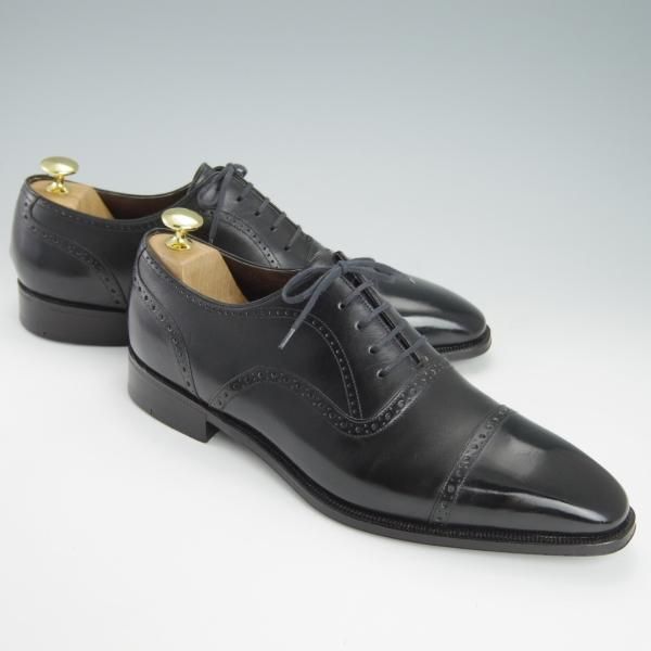 ★(仏)Corthay/コルテ SIZE 10(UK9程度)【定価￥225,500-★BUCY/クォーターブローグ】黒/カーフ/メンズ★g468