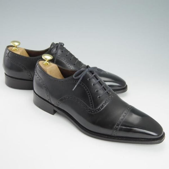 ★(仏)Corthay/コルテ SIZE 10(UK9程度)【定価￥225,500-★BUCY/クォーターブローグ】黒/カーフ/メンズ★g468