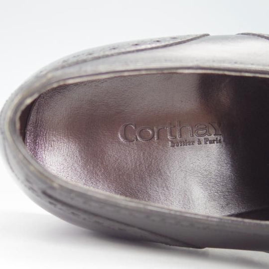 ★(仏)Corthay/コルテ SIZE 10(UK9程度)【定価￥225,500-★BUCY/クォーターブローグ】黒/カーフ/メンズ★g468
