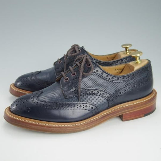 極上★トリッカーズ SIZE 6.5【バートン同系モデル★M6973/カントリーシューズ】カーフ/紺/フルブローグ/短靴/メンズ/Tricker's★g469