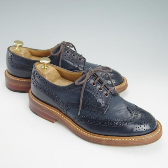 極上★トリッカーズ SIZE 6.5【バートン同系モデル★M6973/カントリーシューズ】カーフ/紺/フルブローグ/短靴/メンズ/Tricker's★g469