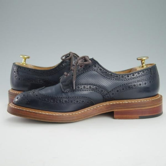 極上★トリッカーズ SIZE 6.5【バートン同系モデル★M6973/カントリーシューズ】カーフ/紺/フルブローグ/短靴/メンズ/Tricker's★g469