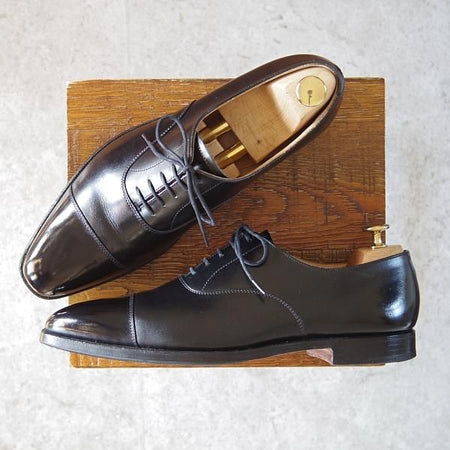 美品★クロケット&ジョーンズ 7.5E【★(英)ポールスミス別注/Paul Smith】348ラスト/ストレートチップ/カーフ/黒/Crockett&Jones★g471