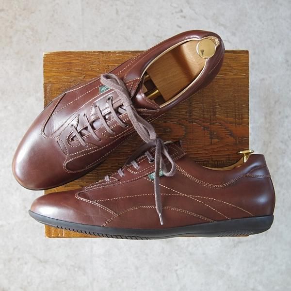極上★パラブーツ SIZE 9【定価￥41,800-★Estoril/カーフ】スニーカー/レザーシューズ/茶/メンズ/Paraboot★g473