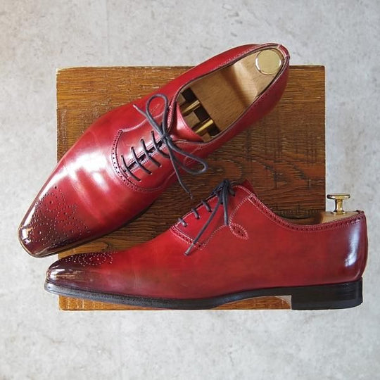 美品★(スペイン製)マグナーニ SIZE 41【★ボロネーゼ製法/オックスフォードシューズ】16614/カーフ/赤茶/メンズ/MAGNANNI★g474