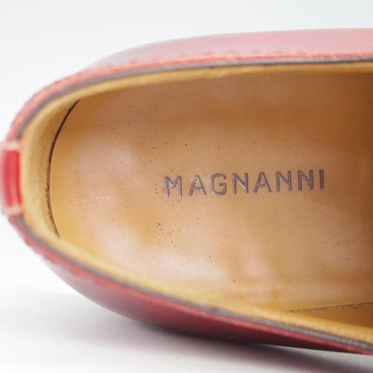 美品★(スペイン製)マグナーニ SIZE 41【★ボロネーゼ製法/オックスフォードシューズ】16614/カーフ/赤茶/メンズ/MAGNANNI★g474