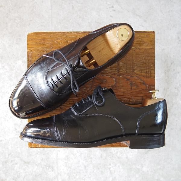 極上★(英)SANDERS/サンダース 8F【★Cheam/7204B】ストレートチップ/カーフ/黒/メンズ★g475