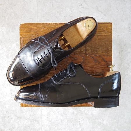 極上★(英)SANDERS/サンダース 8F【★Cheam/7204B】ストレートチップ/カーフ/黒/メンズ★g475