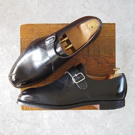 極上★クロケット&ジョーンズ 8F【★GROSVENOR/248ラスト】モンクストラップ/カーフ/黒/メンズ/Crockett&Jones★g476