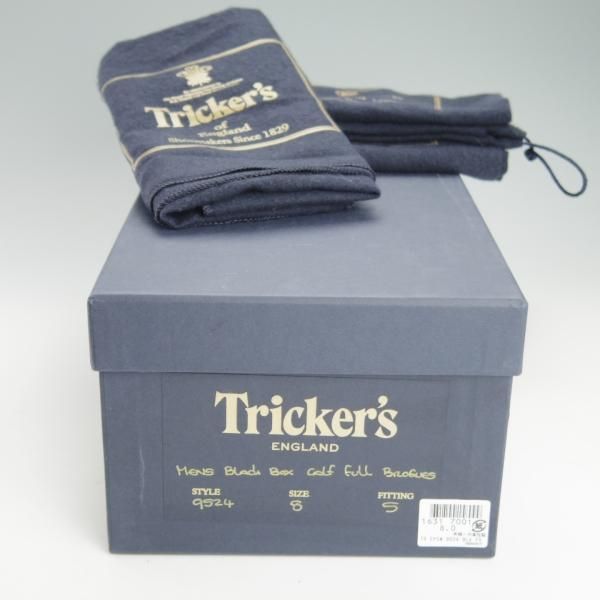 極上★トリッカーズ SIZE 8【貴重★ドレスライン/EPSOM/9524】フルブローグ/カーフ/黒/メンズ/エプソン/Tricker's★g477