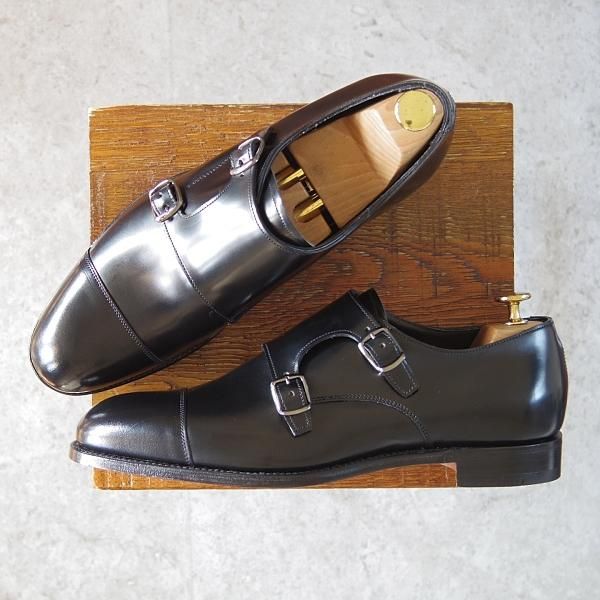 未使用★(英)チーニー 8F【定価￥75,900-★EDMUND/125ラスト】エドモンド/ダブルモンク/ポリッシュレザー/黒/メンズ/CHEANEY★g478