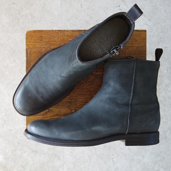 極上★BUTTERO/ブッテロ SIZE 39【同系モデル定価6万円程度★サイドジップブーツ/ヌバック】黒〜グレー系/メンズ★g483