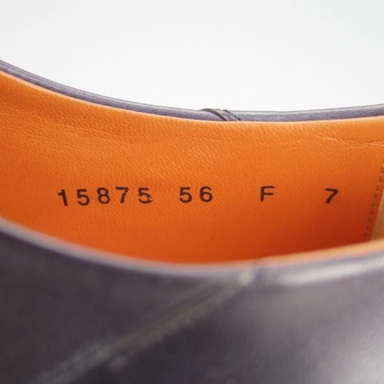 極美品★(伊)サントーニ SIZE 7【レベルソ仕立て★オックスフォードシューズ/15875】カーフ/紺/メンズ/Santoni★g484