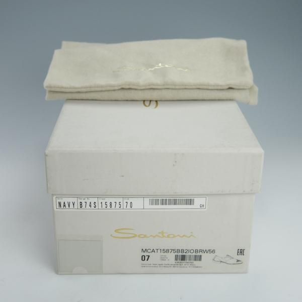 極美品★(伊)サントーニ SIZE 7【レベルソ仕立て★オックスフォードシューズ/15875】カーフ/紺/メンズ/Santoni★g484