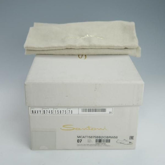 極美品★(伊)サントーニ SIZE 7【レベルソ仕立て★オックスフォードシューズ/15875】カーフ/紺/メンズ/Santoni★g484