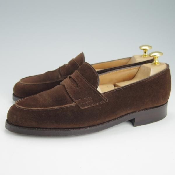 ★ジョンロブ 5D【モデル定価￥217,800-★ロペス/LOPEZ】4395ラスト/コインローファー/スエード/濃茶/メンズ/JOHN LOBB★g490