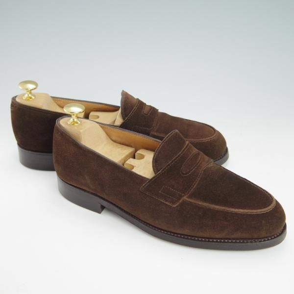 ★ジョンロブ 5D【モデル定価￥217,800-★ロペス/LOPEZ】4395ラスト/コインローファー/スエード/濃茶/メンズ/JOHN LOBB★g490