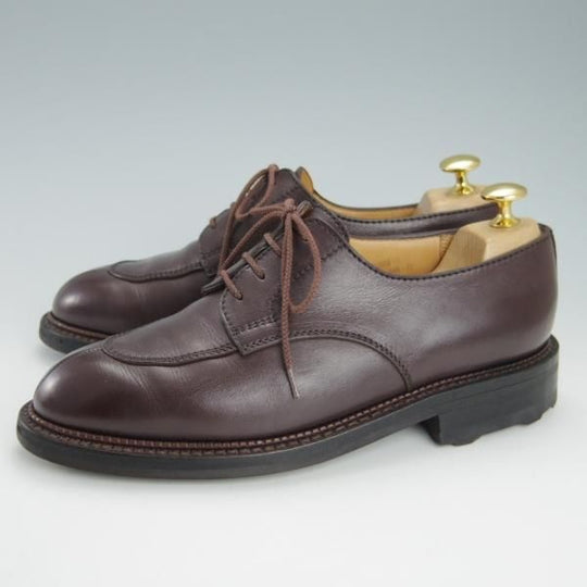極上★J.M.ウェストン 5C【貴重★ロシアンカーフ(BROWN)/4アイレットの初代ロジェ/696】Uチップ/濃茶/メンズ/Weston/ウエストン★g494