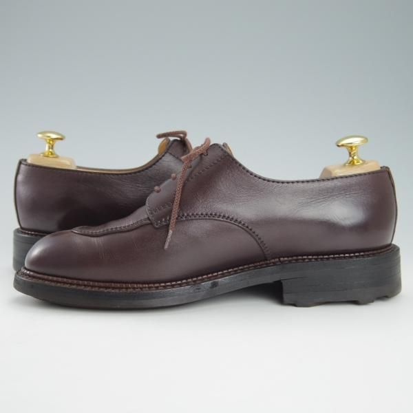 極上★J.M.ウェストン 5C【貴重★ロシアンカーフ(BROWN)/4アイレットの初代ロジェ/696】Uチップ/濃茶/メンズ/Weston/ウエストン★g494