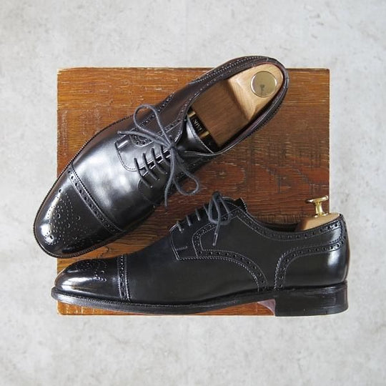 美品★(英)チーニー 6F【貴重★大丸松阪屋400周年/アニバーサリーモデル】125ラスト/セミブローグ/カーフ/黒/メンズ/CHEANEY★g495