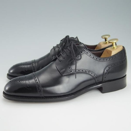 美品★(英)チーニー 6F【貴重★大丸松阪屋400周年/アニバーサリーモデル】125ラスト/セミブローグ/カーフ/黒/メンズ/CHEANEY★g495