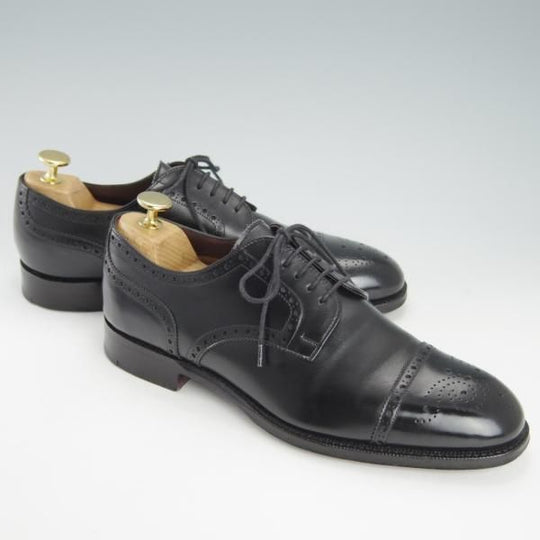 美品★(英)チーニー 6F【貴重★大丸松阪屋400周年/アニバーサリーモデル】125ラスト/セミブローグ/カーフ/黒/メンズ/CHEANEY★g495