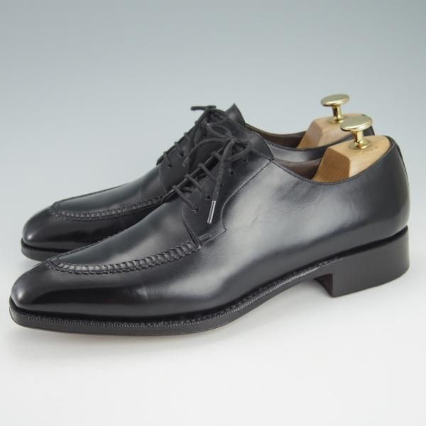 極美品★(スペイン製)MEERMIN/メルミン SIZE 6.5【貴重★EGのドーバー似寄モデル/スキンステッチ仕様】Uチップ/カーフ/黒/メンズ★g497