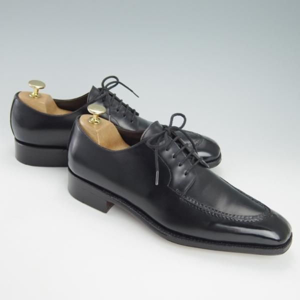 極美品★(スペイン製)MEERMIN/メルミン SIZE 6.5【貴重★EGのドーバー似寄モデル/スキンステッチ仕様】Uチップ/カーフ/黒/メンズ★g497