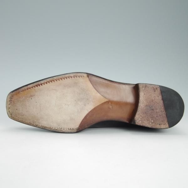 極美品★(スペイン製)MEERMIN/メルミン SIZE 6.5【貴重★EGのドーバー似寄モデル/スキンステッチ仕様】Uチップ/カーフ/黒/メンズ★g497