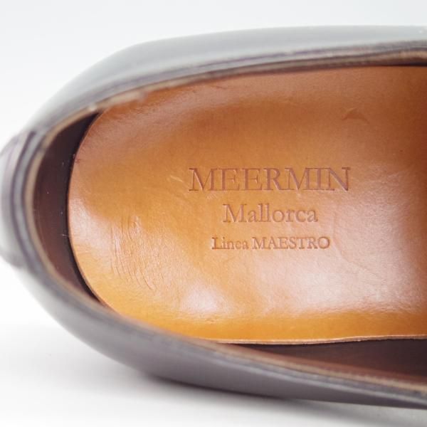 極美品★(スペイン製)MEERMIN/メルミン SIZE 6.5【貴重★EGのドーバー似寄モデル/スキンステッチ仕様】Uチップ/カーフ/黒/メンズ★g497