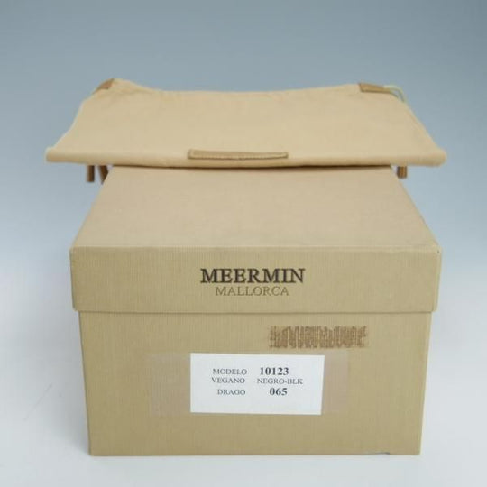 極美品★(スペイン製)MEERMIN/メルミン SIZE 6.5【貴重★EGのドーバー似寄モデル/スキンステッチ仕様】Uチップ/カーフ/黒/メンズ★g497