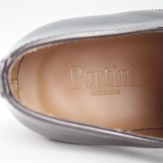 未使用★(スペイン製)Pertini/ペルティーニ(レディース) SIZE 37【コンビ仕様★エナメル×ポニー/11974】ストレートチップ/黒★g500