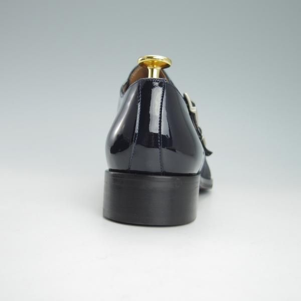 未使用★(スペイン製)Pertini/ペルティーニ(レディース) SIZE 37【定価￥36,720-★エナメル×ポニー/14005】ダブルモンク/濃紺★g501
