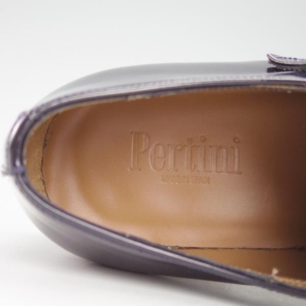 未使用★(スペイン製)Pertini/ペルティーニ(レディース) SIZE 37【定価￥36,720-★エナメル×ポニー/14005】ダブルモンク/濃紺★g501