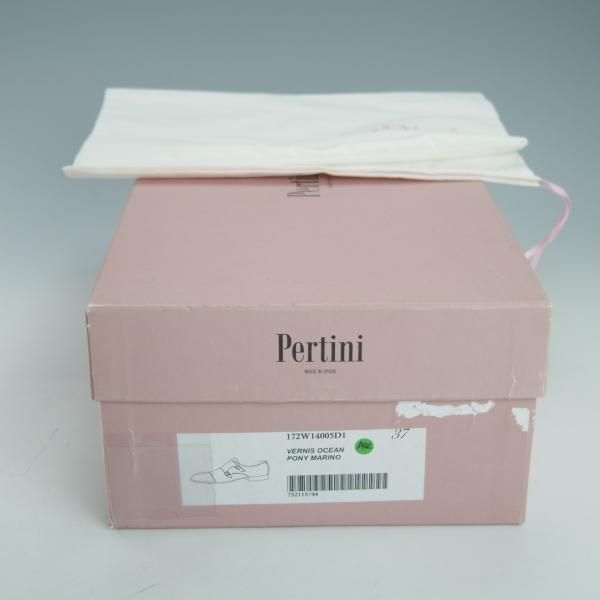 未使用★(スペイン製)Pertini/ペルティーニ(レディース) SIZE 37【定価￥36,720-★エナメル×ポニー/14005】ダブルモンク/濃紺★g501