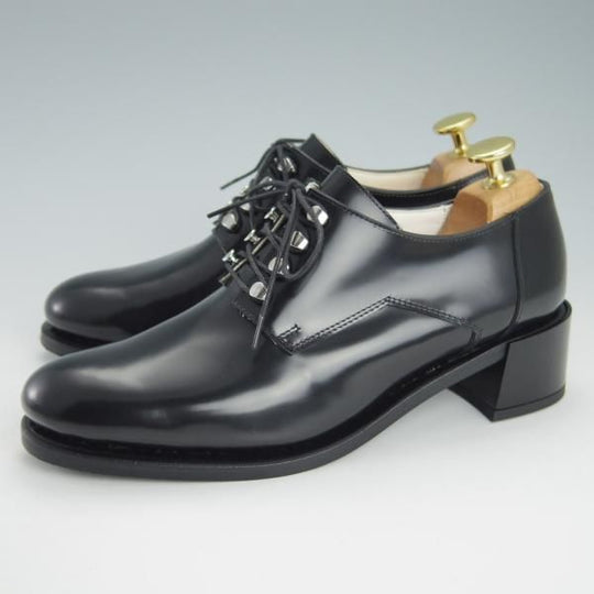 未使用★パラブーツ(レディース) SIZE 4【貴重★NIGHT/プレーントゥ】ヒール/ポリッシュレザー/NOIR/黒/GLOSS/Paraboot★g502