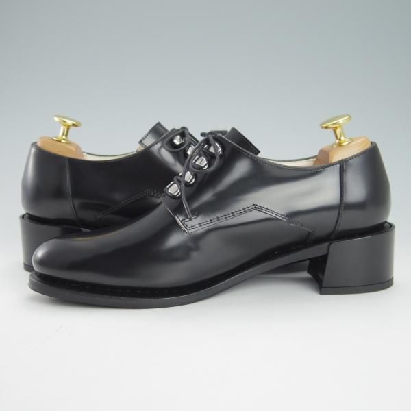 未使用★パラブーツ(レディース) SIZE 4【貴重★NIGHT/プレーントゥ】ヒール/ポリッシュレザー/NOIR/黒/GLOSS/Paraboot★g502