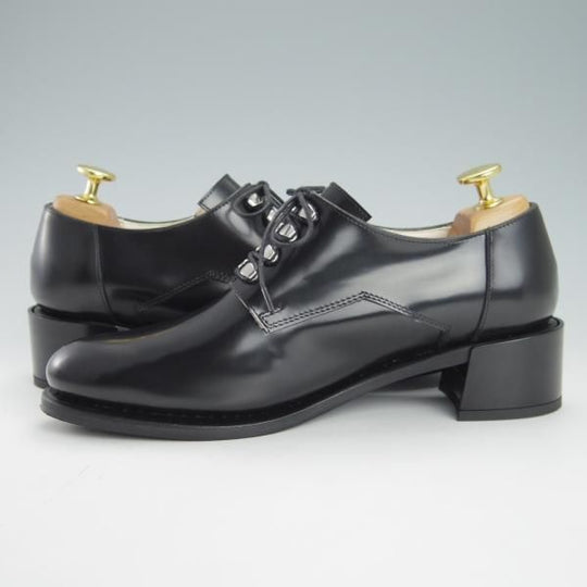 未使用★パラブーツ(レディース) SIZE 4【貴重★NIGHT/プレーントゥ】ヒール/ポリッシュレザー/NOIR/黒/GLOSS/Paraboot★g502