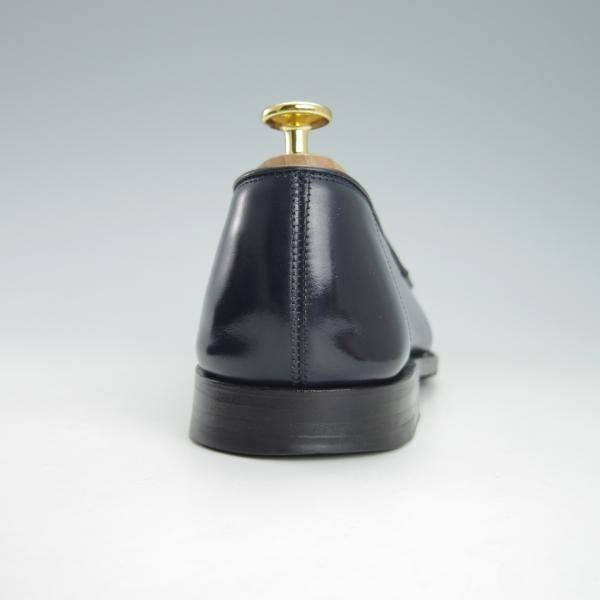 極上★ジョンロブ 5.5E【スキンステッチ仕様★BURGHLEY/4098ラスト】コインローファー/カーフ/紺/メンズ/JOHN LOBB★g503