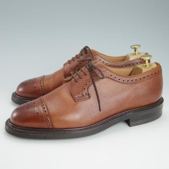 美品★(英)チーニー 8F【ダイナイトソール仕様★TENTERDEN R/175ラスト】セミブローグ/グレインレザー/茶/メンズ/CHEANEY★g505