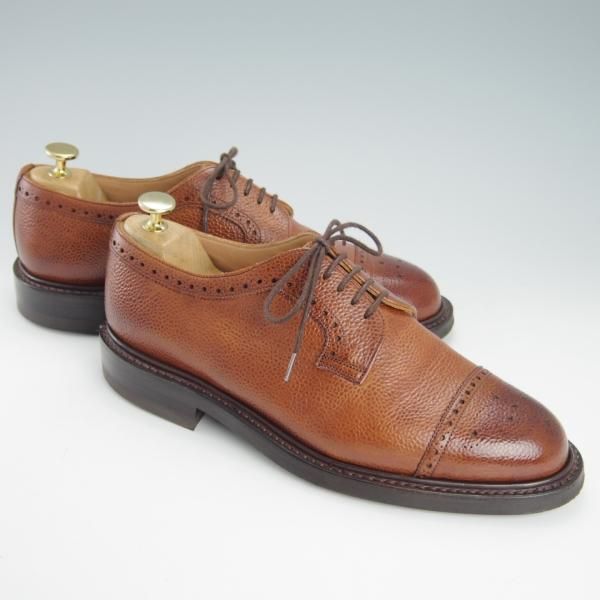 美品★(英)チーニー 8F【ダイナイトソール仕様★TENTERDEN R/175ラスト】セミブローグ/グレインレザー/茶/メンズ/CHEANEY★g505