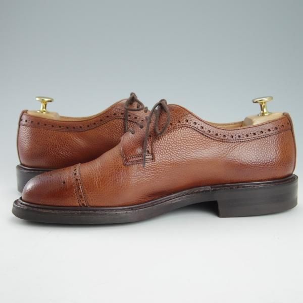 美品★(英)チーニー 8F【ダイナイトソール仕様★TENTERDEN R/175ラスト】セミブローグ/グレインレザー/茶/メンズ/CHEANEY★g505