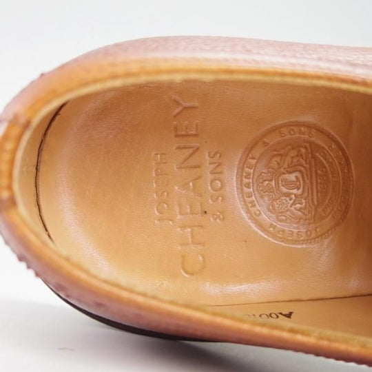 美品★(英)チーニー 8F【ダイナイトソール仕様★TENTERDEN R/175ラスト】セミブローグ/グレインレザー/茶/メンズ/CHEANEY★g505