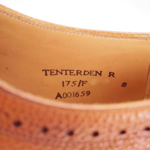 美品★(英)チーニー 8F【ダイナイトソール仕様★TENTERDEN R/175ラスト】セミブローグ/グレインレザー/茶/メンズ/CHEANEY★g505