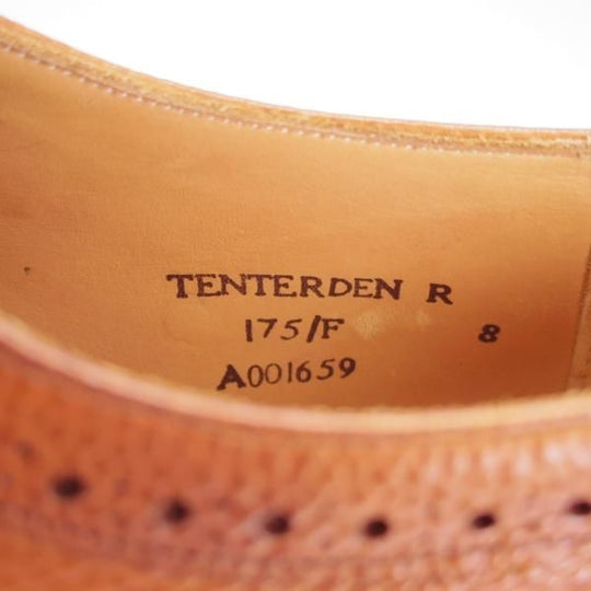 美品★(英)チーニー 8F【ダイナイトソール仕様★TENTERDEN R/175ラスト】セミブローグ/グレインレザー/茶/メンズ/CHEANEY★g505